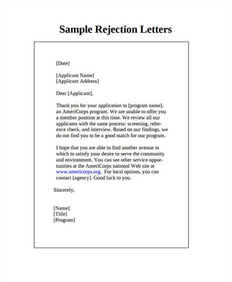 10 Applicant Rejection Letters Free Sample Example Format Download 10 Applicant Rejection Letters Free Sample Example Format Download