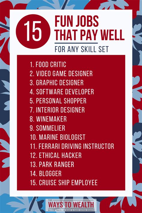 15 Fun Jobs That Pay Well For Any Skill Set 15 Fun Jobs That Pay Well For Any Skill Set