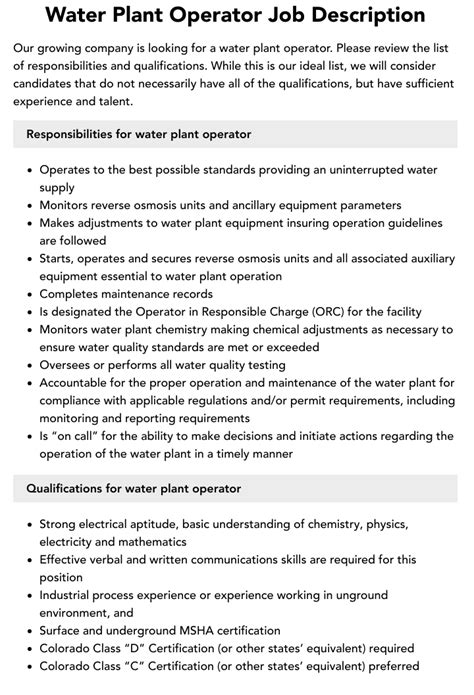 21 Water Plant Operator Jobs Hamdyhamaiyu 21 Water Plant Operator Jobs Hamdyhamaiyu