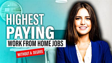 7 Highest Paying Work From Home Jobs Without A Degree 70 Hour Youtube 7 Highest Paying Work From Home Jobs Without A Degree 70 Hour Youtube