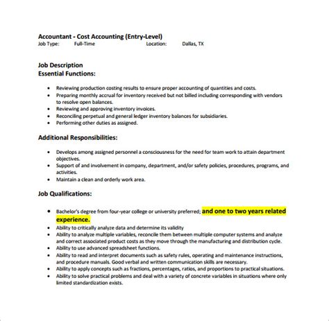 Accountant Job Description Template 12 Free Word Pdf Format Download Accountant Job Description Template 12 Free Word Pdf Format Download