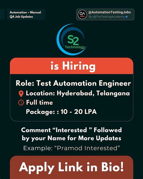 Automation Testing Jobs Qa Career Do Follow For Daily Job Updates For You Softwaretesting Testing Qa Softwaredevelopment Software Automationtesting Instagram Automation Testing Jobs Qa Career Do Follow For Daily Job Updates For You Softwaretesting Testing Qa Softwaredevelopment Software Automationtesting Instagram