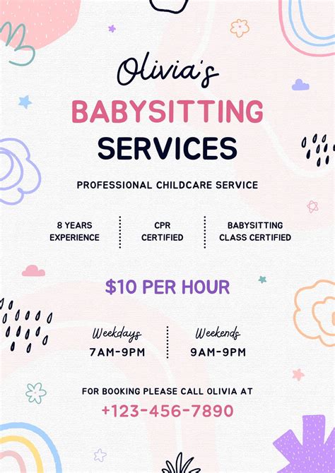 Babysitting Flyers Template Babysitting Flyers Template