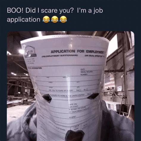 Boo Did I Scare You Job Application