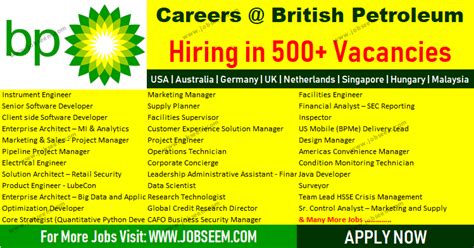 Bp Job Vacancies