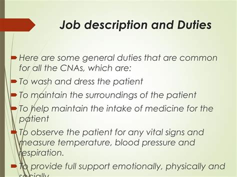 Cna Job Duties
