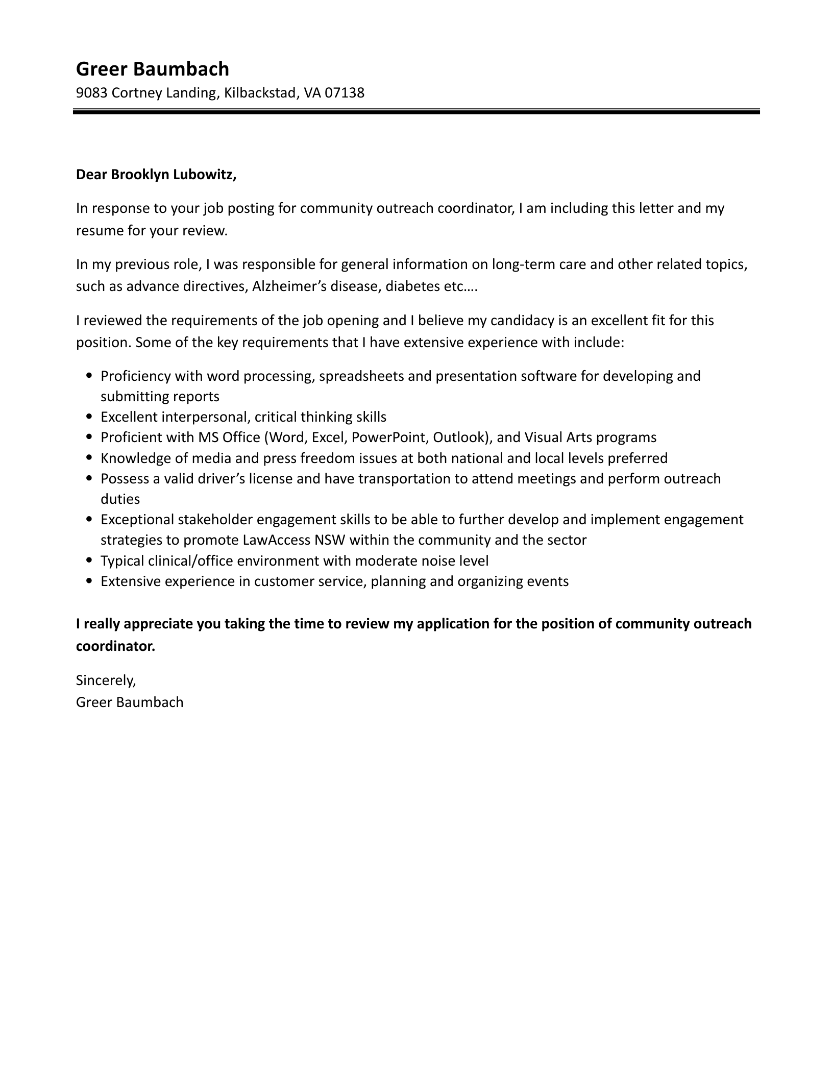 Community Outreach Cover Letter Velvet Jobs Community Outreach Cover Letter Velvet Jobs