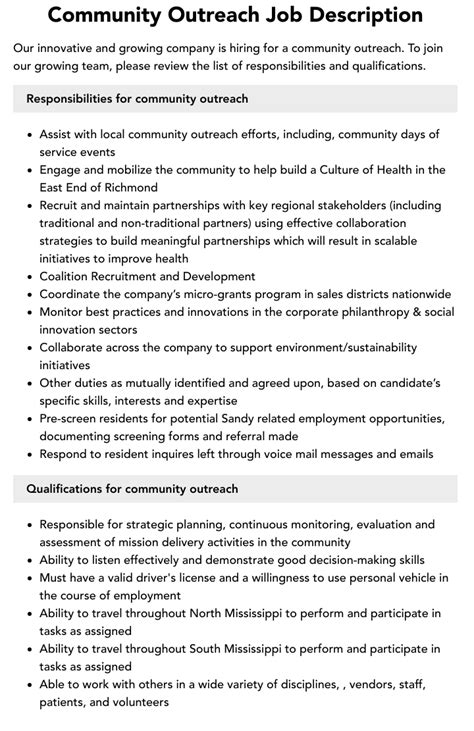Community Outreach Jobs