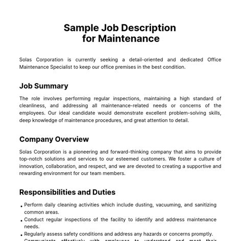 Comprehensive Maintenance Job Description Guide To Hiring The Best Comprehensive Maintenance Job Description Guide To Hiring The Best
