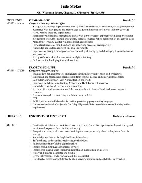 Corporate Treasury Resume Samples Velvet Jobs Corporate Treasury Resume Samples Velvet Jobs