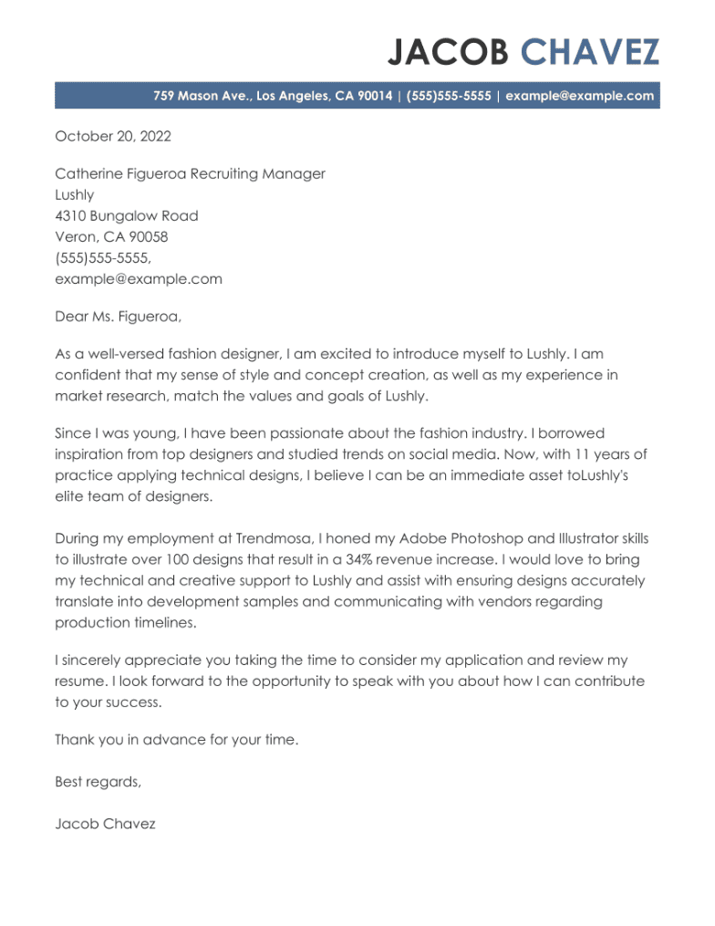Cover Letter Examples Fashion Cover Letter Examples Fashion