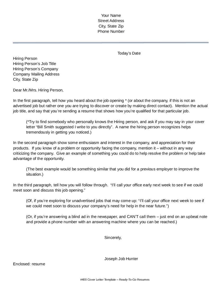 Cover Letter Examples For Job Interest