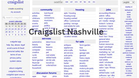 Craigslist Nashville Websites And Posts On Craigslist Nashville Craigslist Nashville Websites And Posts On Craigslist Nashville