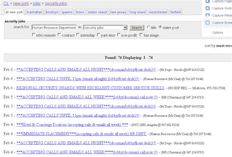 Craigslist Security Jobs Nyc