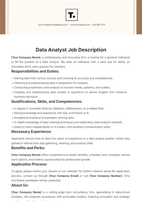 Data Analyst Job Description 2024 Template Data Analyst Job Description 2024 Template