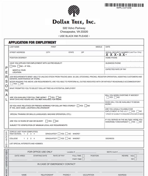 Dollar Tree Job Applications