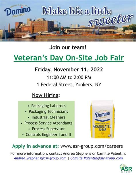 Domino S Sugar Yonkers To Host Veterans Day Job Fair Nov 11 Yonkers Domino S Sugar Yonkers To Host Veterans Day Job Fair Nov 11 Yonkers