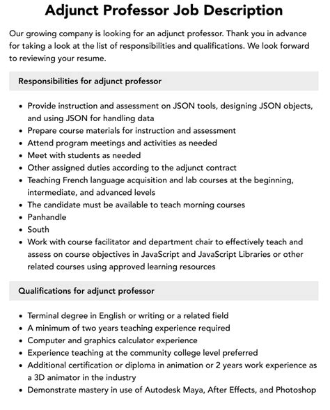 Faculty Adjunct Jobs