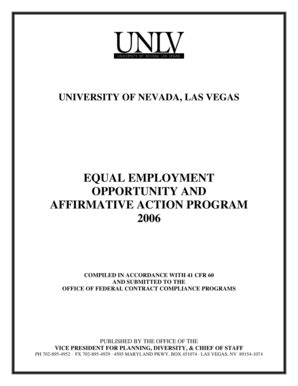 Fillable Online Go Unlv Equal Employment Opportunity And Affirmative