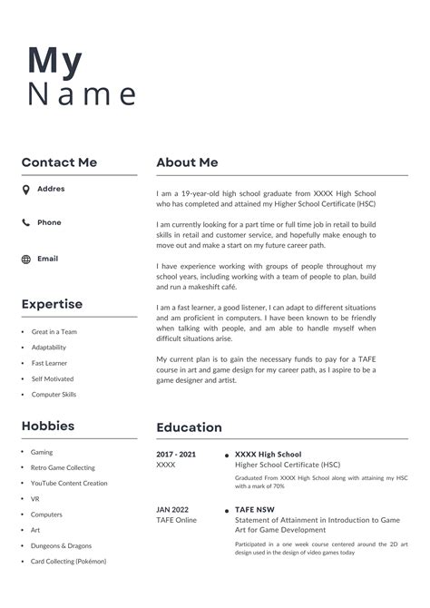 First Job Resume R Resume