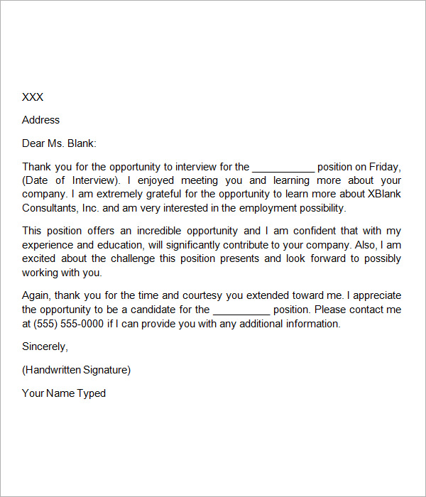 Free 32 Sample Interview Thank You Letter Templates In Ms Word Pdf Free 32 Sample Interview Thank You Letter Templates In Ms Word Pdf