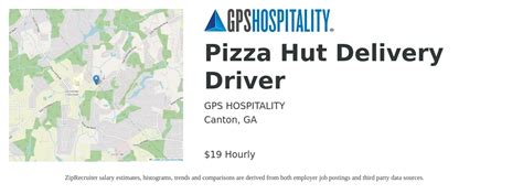 Gps Hospitality Pizza Hut Delivery Driver Job In Canton Ga Gps Hospitality Pizza Hut Delivery Driver Job In Canton Ga
