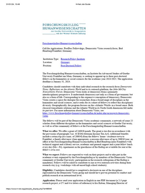 H Net Job Guide Pdf Social Sciences Science H Net Job Guide Pdf Social Sciences Science