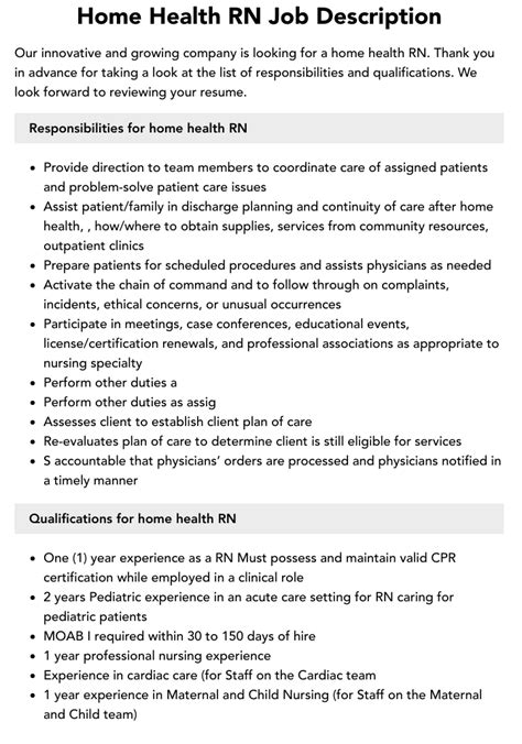 Home Health Rn Job Description Velvet Jobs Home Health Rn Job Description Velvet Jobs