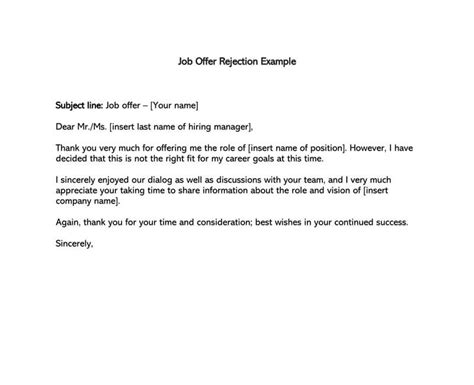 How To Reject A Job Offer Politely