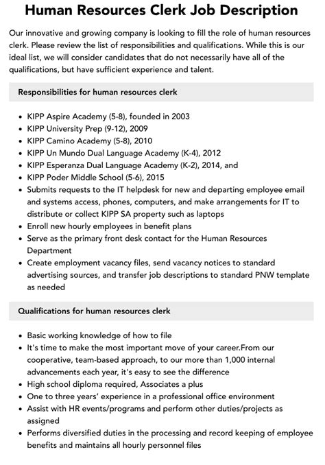 Human Resources Clerk Job Description Velvet Jobs Human Resources Clerk Job Description Velvet Jobs