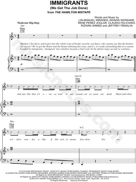 Immigrants We Get The Job Done Sheet Music K Naan Snow Tha Product