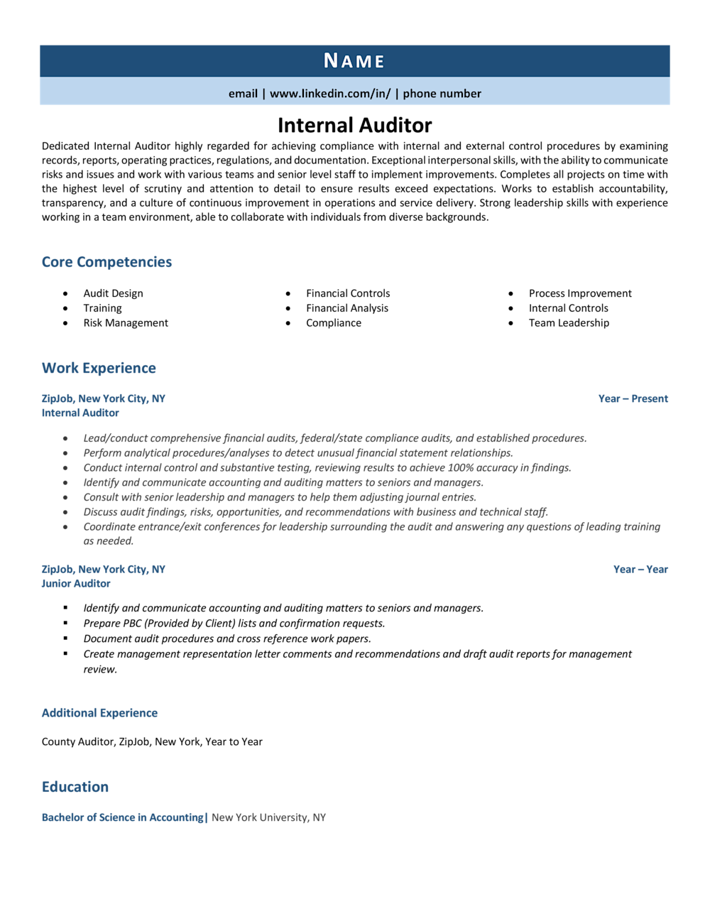 Internal Auditor Internal Auditor