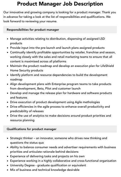 It Product Manager Job Description Velvet Jobs It Product Manager Job Description Velvet Jobs