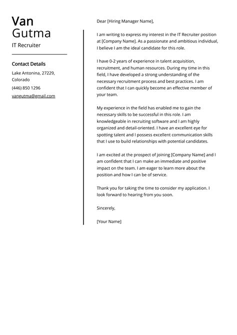 It Recruiter Cover Letter Sample Guide Entry Level Senior Jobs It Recruiter Cover Letter Sample Guide Entry Level Senior Jobs