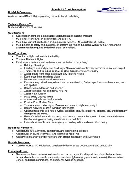 Job Responsibilities Of Cna