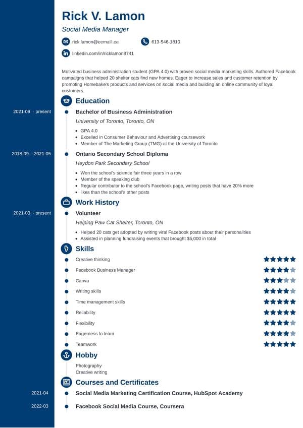 Job Resume Example