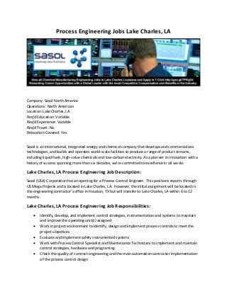 Jobs Lake Charles Jobs Lake Charles