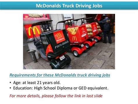 Mcdonald's Driving Jobs