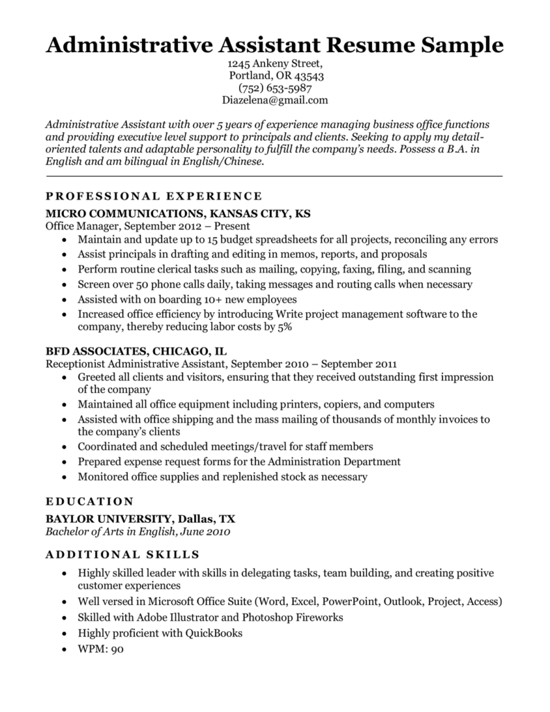 Objective Sample Resume Office Assistant Examples Administration Jobs Objective Sample Resume Office Assistant Examples Administration Jobs