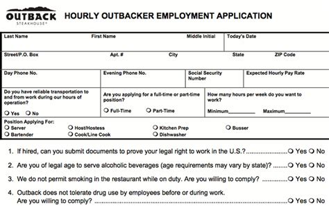Outback Steakhouse Job Application Careers Outback Steakhouse Job Application Careers