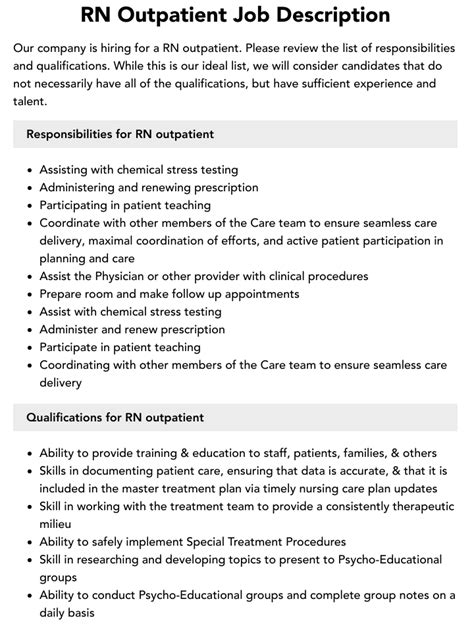Outpatient Registered Nurse Jobs
