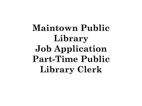 Part Time Public Library Jobs