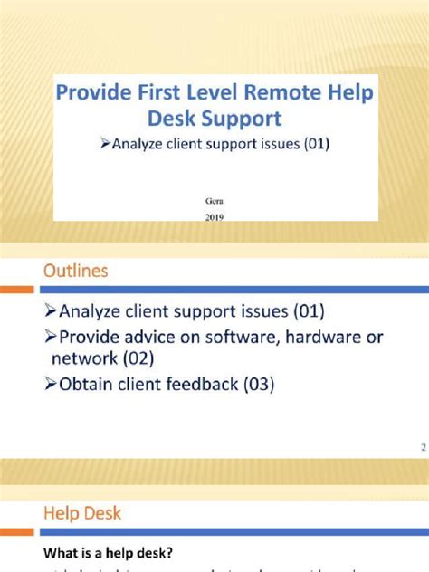 Provide First Level Remote Help Desk Support Ppt Provide First Level Remote Help Desk Support Ppt