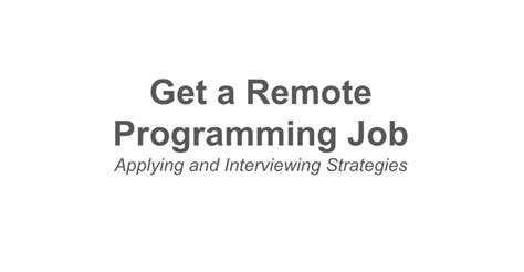 Remote Programming Jobs