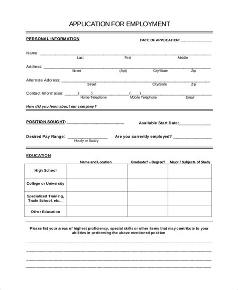 Sample Job Application Sample Job Application