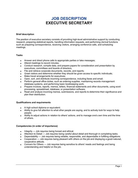 Sec Job Description