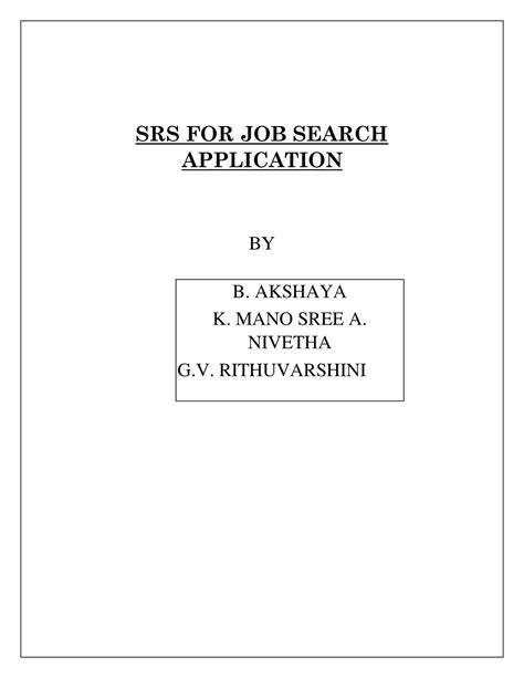 Srs Job Opportunities