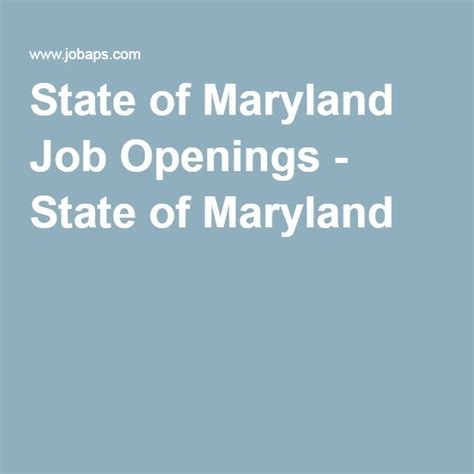 State Of Md Job Openings State Of Md Job Openings