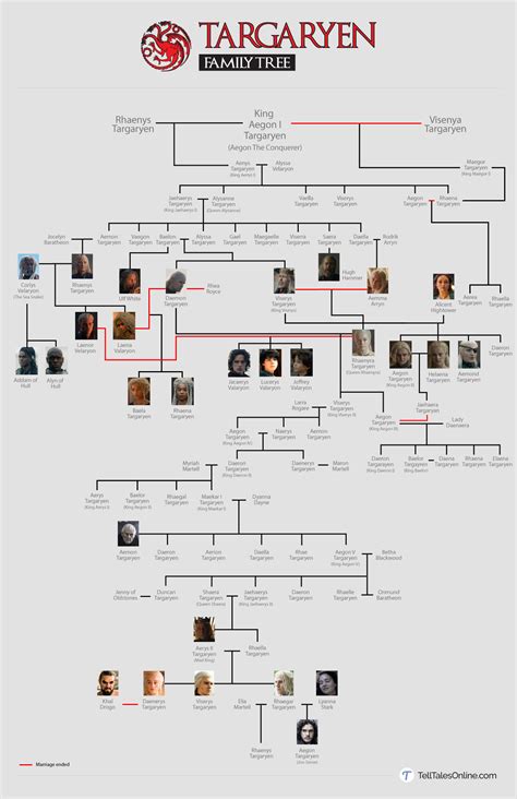 The Targaryen Family Tree Explained Infographic The Targaryen Family Tree Explained Infographic