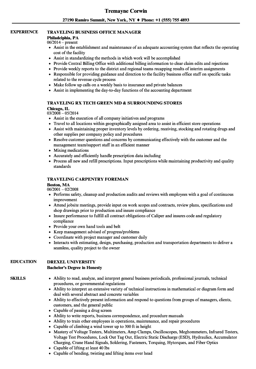 Traveling Resume Samples Velvet Jobs Traveling Resume Samples Velvet Jobs